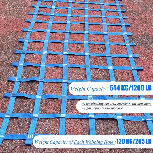 Miniatura 3 de Red de carga de escalada, escalera para patio de juegos al aire libre, red de obstáculos de seguridad para niños, patio trasero, ninja guerrero