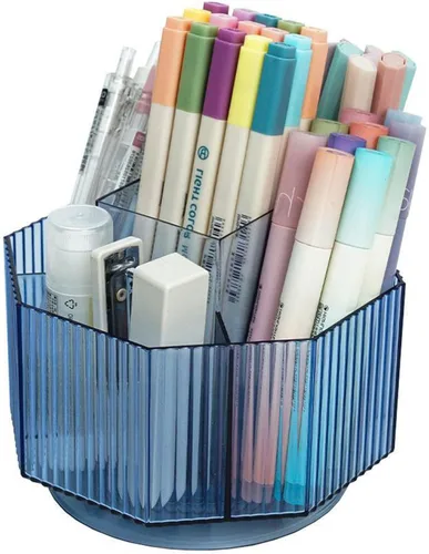 Miniatura 5 de LINFIDITE Organizador de maquillaje giratorio de 360° con soporte, caja de exhibición de cosméticos transparente, organizador de brochas