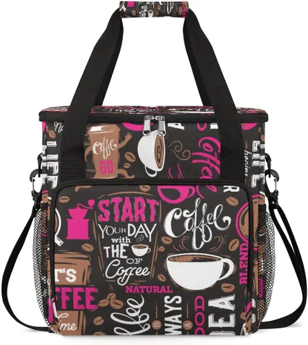 Miniatura 14 de Turquesa comienza tu día con la bolsa de transporte para cafetera, bolsa de almacenamiento de viaje para cafetera, bolsa de almacenamiento de viaje