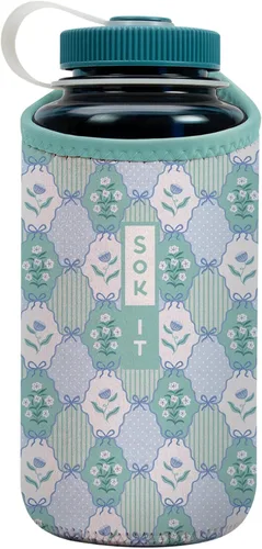Miniatura 88 de Sok It BotlSok Funda para botella de agua con cubierta de neopreno aislante (Floral abstracto, se ajusta a CamelBak o Nalgene de 12 onzas)