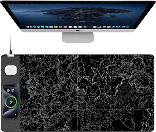 Miniatura 13 de TopMade Alfombrilla de Mouse de Carga Inalámbrica, Alfombrilla de Mouse para Juegos RGB, Alfombrilla de Escritorio para Oficina en Casa, 31.5" x RGB
