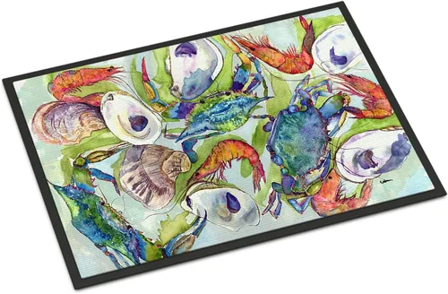 Caroline's Treasures 8547JMAT - Felpudo de cangrejo de 24 x 36 pulgadas, para interiores y exteriores, para entrada, antideslizante, lavable, pelo