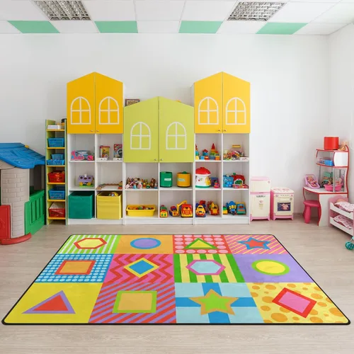 Miniatura 29 de Alfombra para Niños, Alfombra de Oruga Arcoíris ABC Letras del Alfabeto Tapete Educativo - 5x7 Pies Alfombra de Área de Aprendizaje con Respaldo