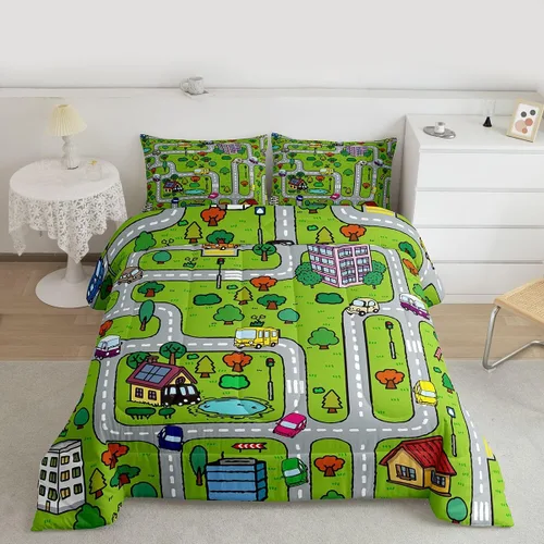 Miniatura 12 de jejeloiu Juego de edredón educativo para niños, tamaño King, juego de ropa de cama con números del alfabeto ABC para niños y niñas pequeños