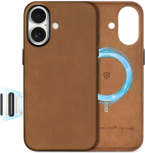 Miniatura 34 de SHIELDON Funda de cuero genuino para iPhone 17 Pro Max de 6.9 pulgadas 2025, [botón de la cámara actualizado], compatible con Magsafe, carga Azul