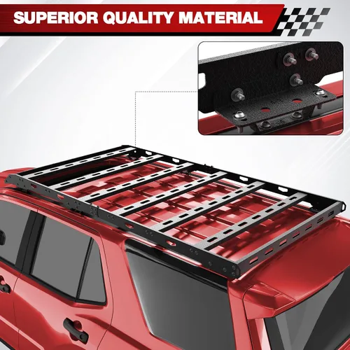 Miniatura 7 de Soporte de techo para Toyota 4Runner 2010-2024 5ª generación, cesta de carga de longitud completa resistente con barras transversales, estante