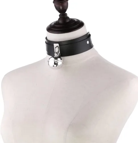 Miniatura 5 de FM FM42 Multicolor PU Simulated Leather Silvert-tone 4cm Large Bell Wide Collar Choker Necklace