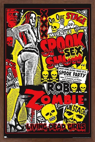 Miniatura 7 de Rob Zombie - Póster de pared de niñas muertas vivientes, 22.4 pulgadas de largo x 14.7 pulgadas de ancho, versión enmarcada de madera de granero