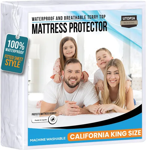Miniatura 50 de Utopia Bedding – Protector impermeable de colchón tamaño individual, funda de colchón de terry premium de 200 GSM, transpirable, estilo ajustado