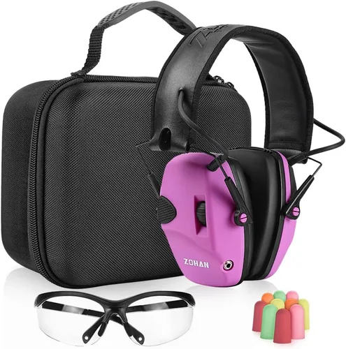 Miniatura 14 de ZOHAN EM054 Electronic Ear Protection for Shooting Range with Sound Amplification Noise Reduction, Ear Muffs for Gun Range a1-Negro
