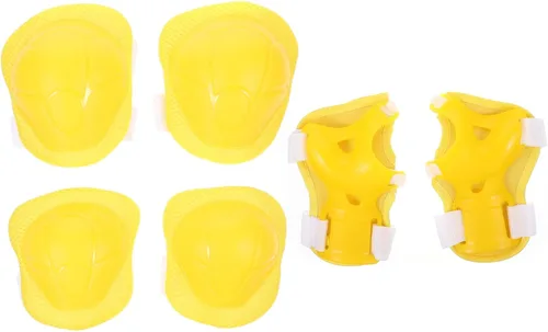 VANZACK Rodilleras para niños y niñas, 6 unidades, equipo de protección deportiva, ciclismo, patinaje, de 4 a 16 años, color amarillo, resistentes