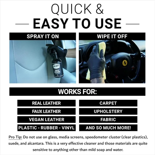 Miniatura 6 de CAR GUYS Super Cleaner - Recambio de 1 galón Limpiador efectivo para interiores de automóvil Limpiador de asiento de automóvil de cuero