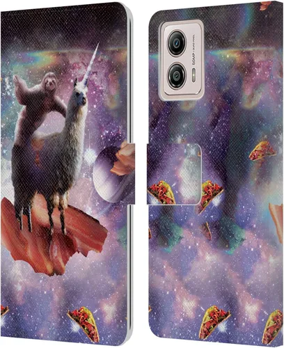 Miniatura 9 de Head Case Designs Officially Licensed Random Galaxy Cat & Electric Pancakes Space Llama Leather Book Wallet Case Cover Compatible with Motorola Moto