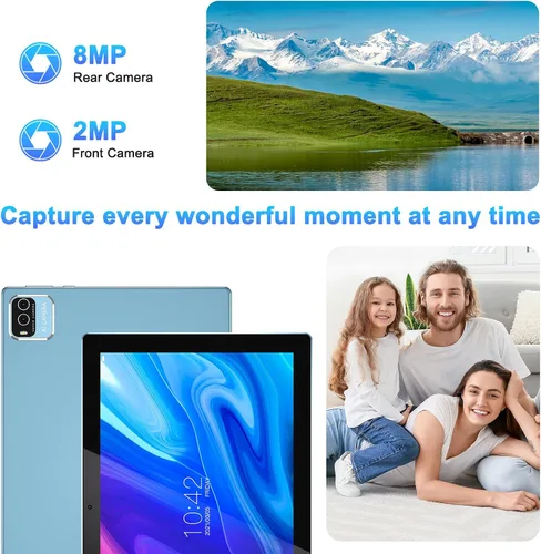 Miniatura 3 de Tableta Android 15 de 10 pulgadas (NO GO) Tabletas con teclado 64GB ROM+12GB RAM (expansión 4+8) Soporta expansión de 1TB 2MP+8MP Cámara dual Azul