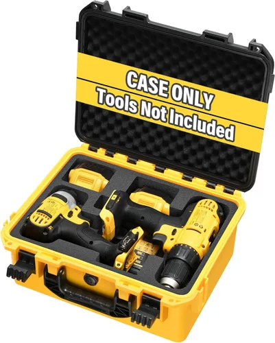 Estuche para juego de taladro/destornillador de impacto inalámbrico - Caja de herramientas dura impermeable para Dewalt Taladro, caja de