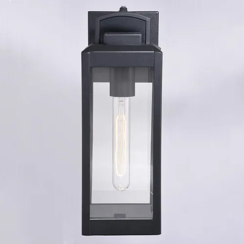 Miniatura 8 de VAXCEL Kinzie - Lámpara de porche para exteriores, 5 pulgadas de ancho x 14.25 pulgadas de alto, linterna negra para exteriores, moderna lámpara