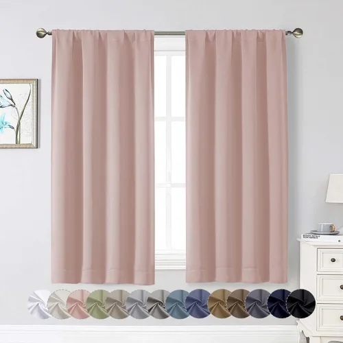 Miniatura 168 de Cortinas opacas para dormitorio, sala de estar, juego de 2 paneles de 54 pulgadas de largo, cortinas de oscurecimiento de habitación con aislamiento