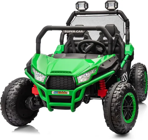 Miniatura 12 de Hikiddo Vehículo UTV de 2 plazas, auto de juguete para niños grandes con control remoto, 2WD/4WD conmutable, 4 motores de 200 W, rojo oscuro