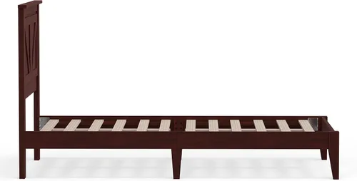 Miniatura 6 de Glenwillow Home Cama de plataforma de madera maciza estilo granja en tamaño individual, color cereza clásica