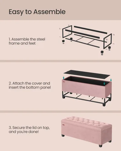 Miniatura 6 de SONGMICS Velvet Storage Ottoman Bench