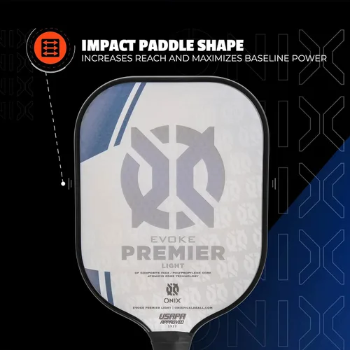Miniatura 3 de Onix Evoke Premier - Paleta de pickleball aprobada por USAPA - Raquetas de pickleball rojas y azules - Opciones de peso y color disponibles