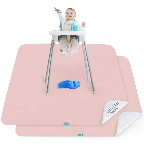 Miniatura 12 de Paquete de 2 alfombrillas para debajo de la silla alta, artes, manualidades y desorden alimentario, impermeable, para el tiempo de juego del bebé