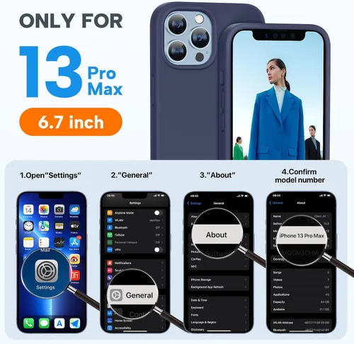 Miniatura 2 de Miracase - Funda diseñada para iPhone 13 Pro Max con protector de pantalla, [forro interior de microfibra suave antiarañazos], funda protectora