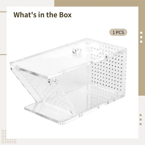 Miniatura 5 de Trampa acrílica para peces de cangrejo – Mini caja colectora de agua dulce para acuario, puerta unidireccional, transparente para una fácil