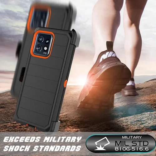 Miniatura 6 de Njjex Funda para Moto Edge Plus 2023, para Motorola Edge+ 5G UW 2023/Edge 40 Pro/Edge X40 con clip para cinturón, protector de cuerpo completo