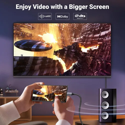 Miniatura 9 de UGREEN - Cable USB C a DisplayPort 1.4 8K@60Hz 4K@240Hz Unidireccional Thunderbolt 4/3 a DisplayPort Cord USB C a DP 32.4Gbps Compatible con iPhone