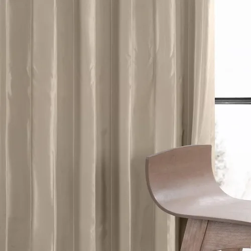 Miniatura 6 de HPD Half Price Drapes - Cortinas opacas para dormitorio y sala de estar - Cortina opaca de tafetán de seda sintética 127 x 213 cm (1 panel), Beige