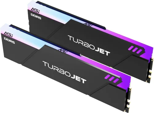 AGI UD858 TURBOJET RGB DDR5 6000MHz 32GB (2x16GB) CL30-40-40-96 1.35V, Intel XMP 3.0 y AMD EXPO Memoria de computadora de escritorio - AGI6APC16UD858