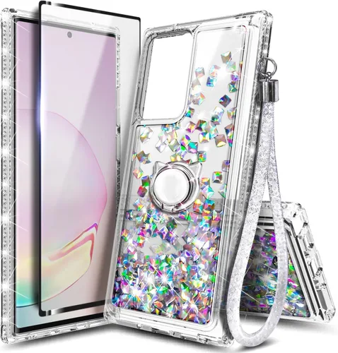 Miniatura 45 de NGB Diseñada para funda Samsung Galaxy Note 10+ (Plus), Rosa/Aguamarina Funda con Purpurina Líquida Brillante Linda para Mujeres Niñas Niños