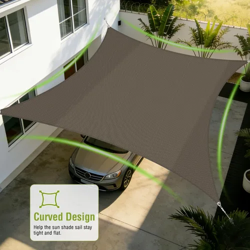Miniatura 6 de Toldo rectangular de 11 x 11 pies, parasol resistente con cable de alambre y anillo en forma de A, toldo con bloqueo UV para patio, patio, césped