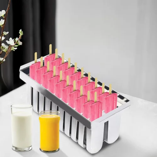 Miniatura 2 de Molde para paletas caseras, molde para paletas de hielo congelado, reutilizable, molde para paletas de helado con 20 tazas de molde, molde de acero