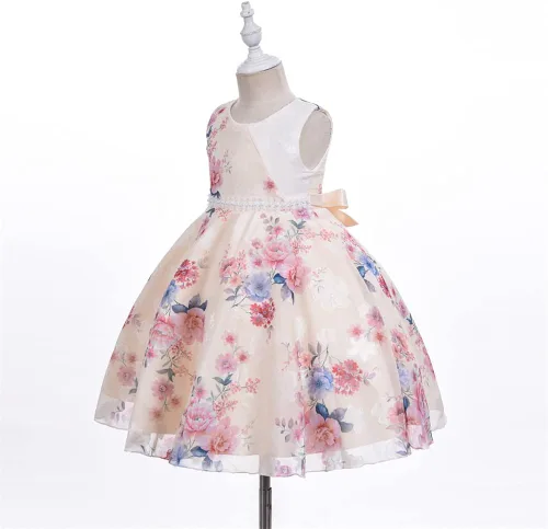 Miniatura 3 de Cosplay Life Floral Dress for Girls and Young Adults Fashion Flower Waistline Kids Party Festival Dress Ages 5-9 Years Old