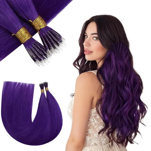 Miniatura 24 de RUNATURE Extensiones de cabello humano con punta en I Tip de 18 pulgadas, extensiones de cabello natural Remy para mujer, extensiones de cabello