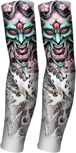 Aresvns Halloween Makeup Tattoo sleeves, Premium Cooling Arm Sleeves for Men and Women UV Sun Protection Arm Sleeves Yu2
