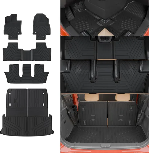 Miniatura 12 de Alfombrillas de Piso Compatibles con Ford Explorer 2020-2026 de 6 Asientos, Alfombrilla de Maletero, Forro de Carga TPE, Protector de Asiento