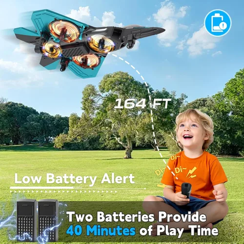 Miniatura 5 de 4DRC V17 Aviones de Control Remoto de Espuma para Niños y Adultos 4-7 8-16, Avión RC de Combate con Luz, Avión de Juguete con Giro de 360°, Sensor