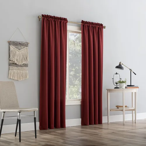 Miniatura 32 de Sun Zero Barrow - Panel de cortina para puerta con bolsillo para barra, de eficiencia energética, 54" x 72", color moca Marrón Mocha
