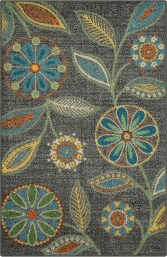 Miniatura 55 de Maples Rugs Reggie - Alfombra de pasillo floral, fabricada en Estados Unidos, lavable, antideslizante, alfombra de interior para cocina, pasillo