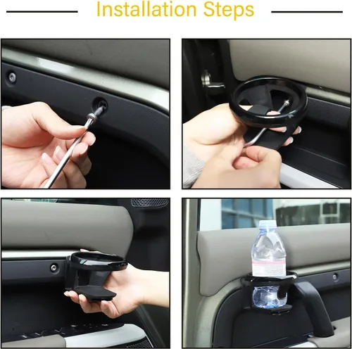 Miniatura 7 de Portavasos para automóvil compatible con Land Rover Defender 90 110 130 2020-2025 Expansor para bebidas Portavasos de expansión de puerta de agua