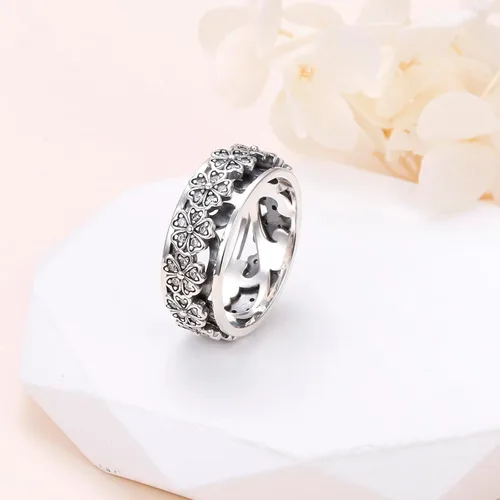 Miniatura 5 de Ladytree Anillo giratorio para aliviar la ansiedad con margaritas You Are My Sunshine Flower Fidget Ring de plata esterlina TDAH para aliviar