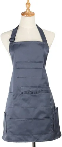 Miniatura 9 de boshiho Delantal de pintura para adultos, hebilla ajustable, delantal de barbero con bolsillos para mujeres/hombres/unisex, delantal de trabajo