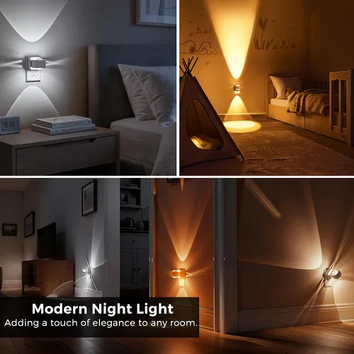 Miniatura 7 de L LOHAS LED Proyector de luz nocturna, luces nocturnas enchufables a la pared, 2000 K/3000 K/5000 K, luz nocturna de temperatura de color ajustable