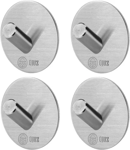 QJUZ Ganchos adhesivos, ganchos para toallas, ganchos de pared resistentes de acero inoxidable SUS304 súper potentes, organizador de cocina de baño
