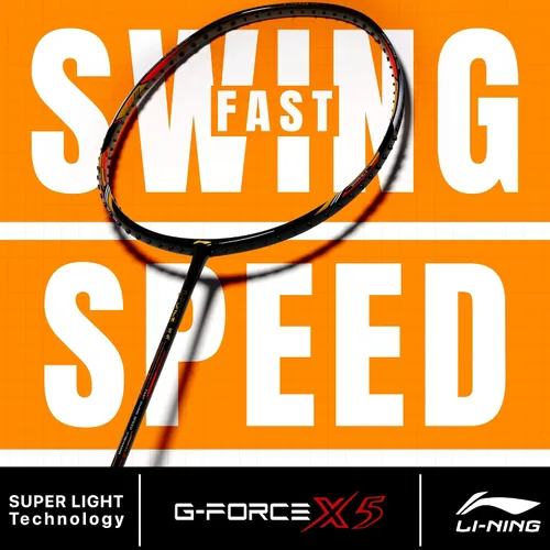 Miniatura 2 de Li-Ning G-Force X5 - Raqueta de bádminton de fibra de carbono con cubierta completa gratuita (2.89 oz, 28 libras)