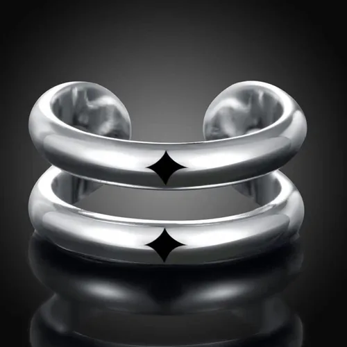 Miniatura 94 de Anillo de plata de ley 925, minimalista, ajustable, hecho a mano, para mujeres y niñas