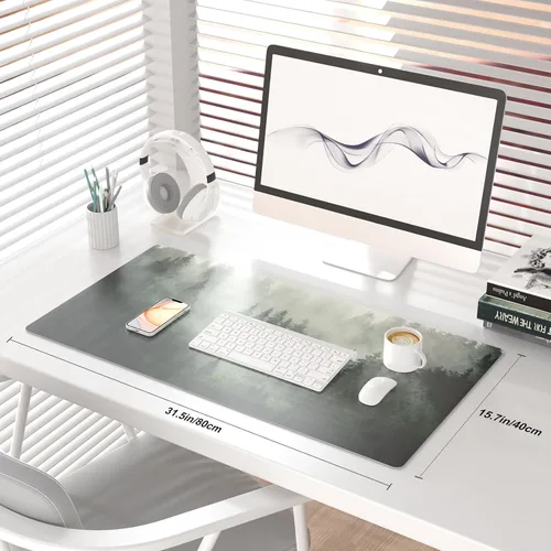 Miniatura 2 de QIYI Alfombrilla grande para mouse, alfombrilla de escritorio extendida para escritorio, alfombrilla de mouse impermeable de piel sintética
